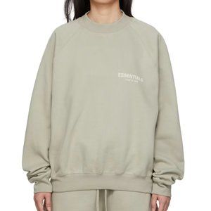 ESSENTIALS FEAR OF GOD Green Fleece Raglan Sweatshirt